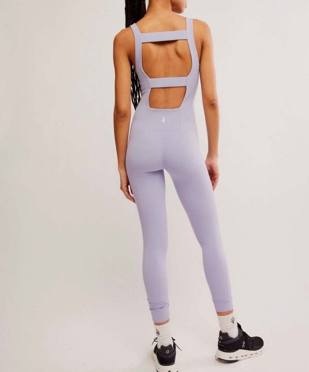 Free People Movement Good Karma Jumpsuit in a beautiful periwinkle purple Size S